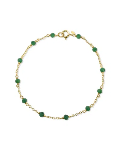 Jewelmak 14k Emerald Bracelet In Gold
