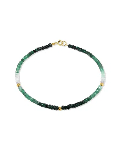 Jewelmak 14k Emerald Bracelet In Transparent