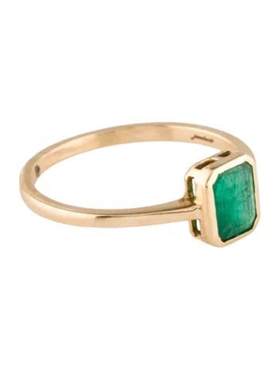 Pre-owned Jewelmak 14k Emerald Cocktail Ring In Multi