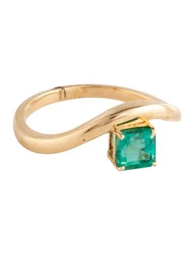 Pre-owned Jewelmak 14k Emerald Cocktail Ring In Multicolor