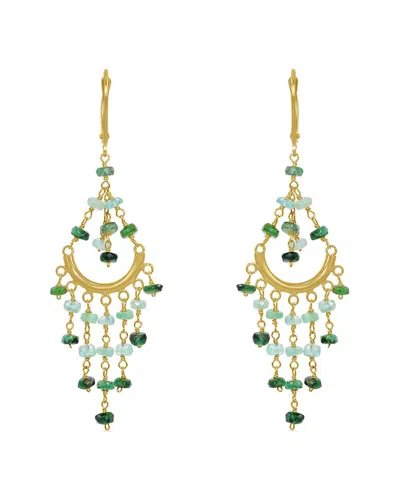 Jewelmak 14k Emerald Earring In Gold
