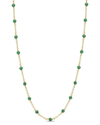Jewelmak 14k Emerald Necklace In Gold