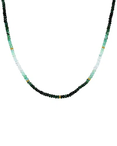 Jewelmak 14k Emerald Necklace In Brown
