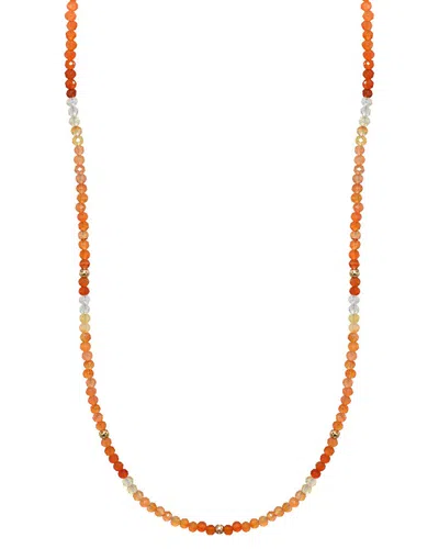Jewelmak 14k Fire Opal Necklace In Orange