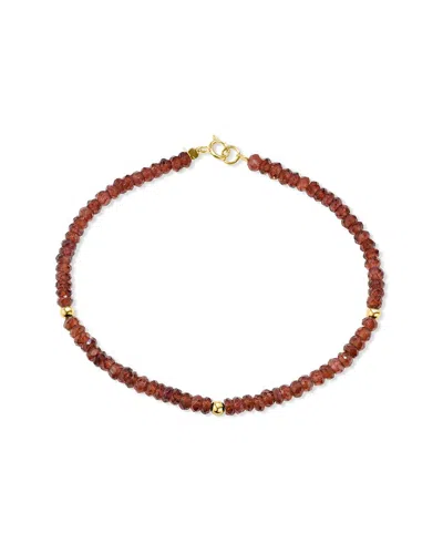 Jewelmak 14k Garnet Bracelet In Brown