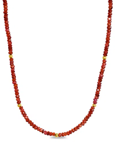 Jewelmak 14k Garnet Necklace In Brown