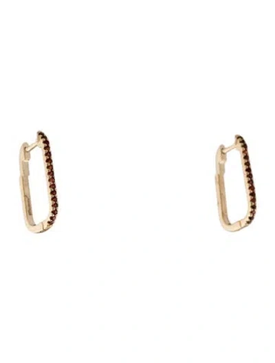 Pre-owned Jewelmak 14k Garnet U-hoop Earrings In Multi
