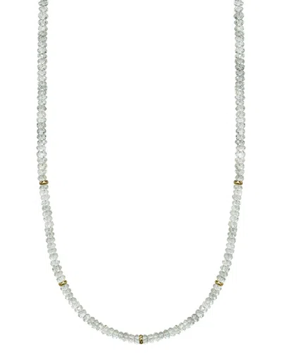 Jewelmak 14k Green Amethyst Necklace In White