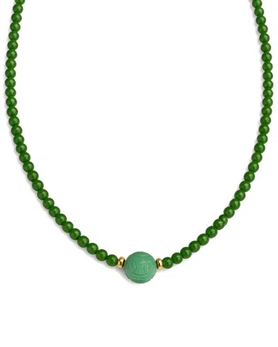 Jewelmak 14k Green Jade Necklace