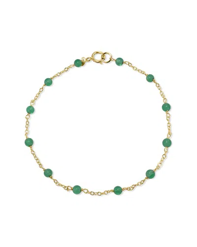 Jewelmak 14k Green Onyx Bracelet In Gold