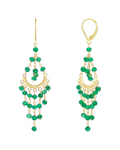 Jewelmak 14k Green Onyx Chandelier Earrings