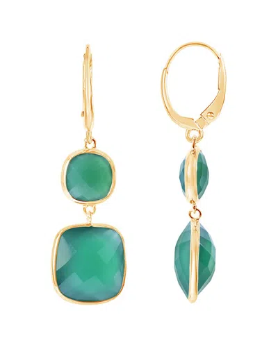 Jewelmak 14k Green Onyx Dangle Earrings