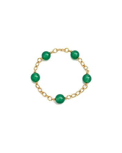Jewelmak 14k Green Onyx Ring In Gold
