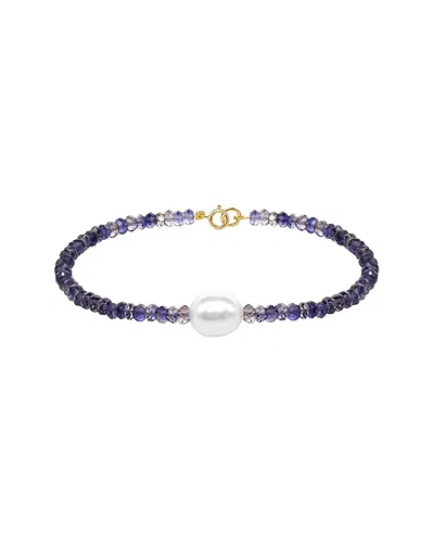Jewelmak 14k Iolite & Pearl Bracelet In Blue
