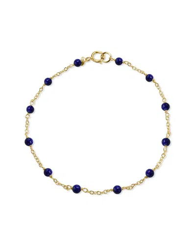 Jewelmak 14k Lapis Bracelet In Gold