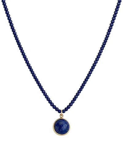 Jewelmak 14k Lapis Necklace In Blue