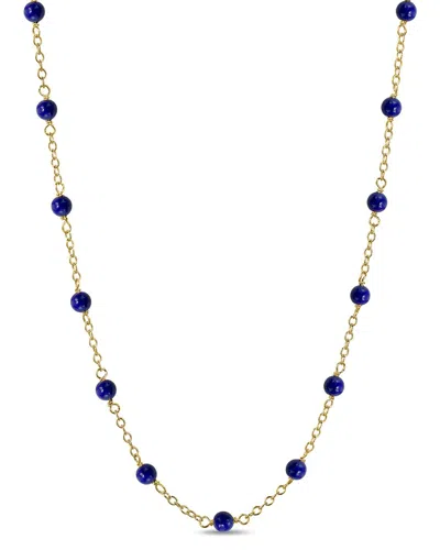Jewelmak 14k Lapis Necklace In Gold
