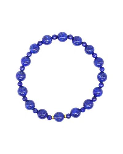 Jewelmak 14k Lapis Stretch Bracelet In Blue