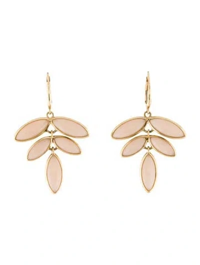 Pre-owned Jewelmak 14k Moonstone Drop Earrings In Pink