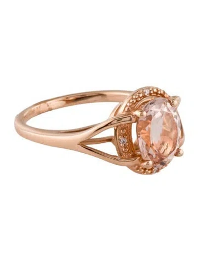 Pre-owned Jewelmak 14k Morganite & Diamond Cocktail Ring In Multi