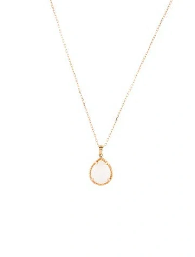 Pre-owned Jewelmak 14k Mother Of Pearl Pendant Necklace, 18" In Multi