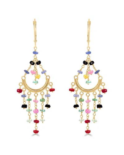 Jewelmak 14k Mult Precious Stone Earring In Multi