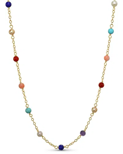 Jewelmak 14k Multi Gemstone & Pearl Necklace
