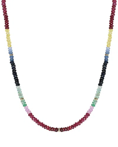 Jewelmak 14k Multi Gemstone Necklace