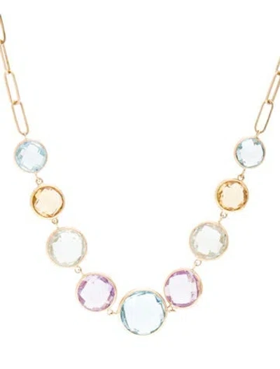 Pre-owned Jewelmak 14k Multistone Collar Necklace, 18"