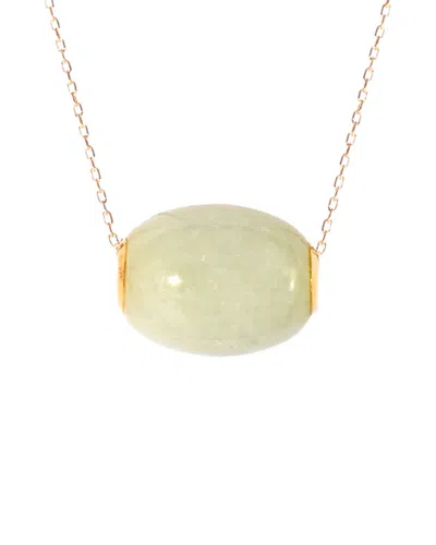 Jewelmak 14k Natural Jade Pendant Necklace In Neutral