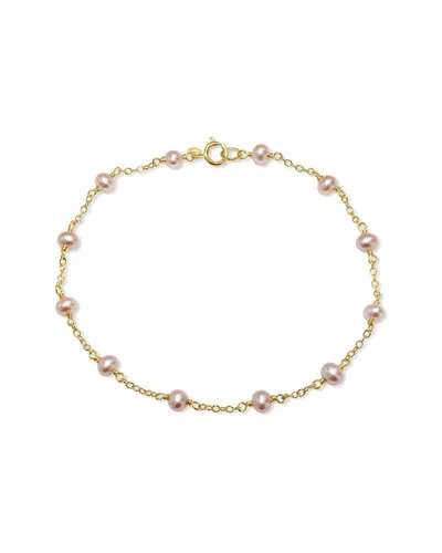 Jewelmak 14k Natural Pink Pearl & Pearl Bracelet In Gold