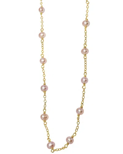 Jewelmak 14k Natural Pink Pearl & Pearl Necklace In Gold