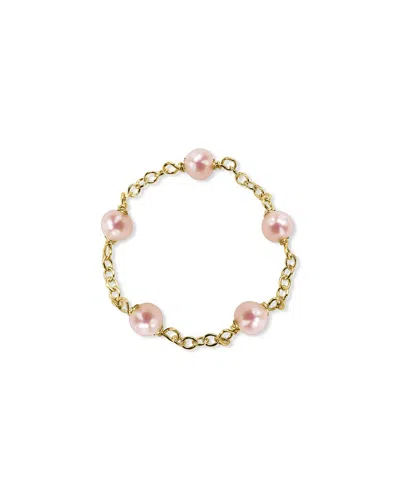 Jewelmak 14k Natural Pink Pearl & Pearl Ring In Gold