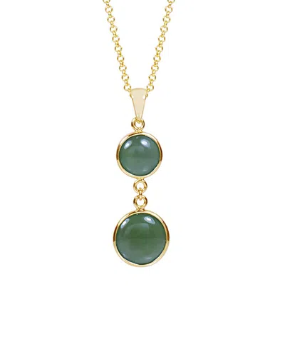 Jewelmak 14k Nephrite Pendant Necklace In Green