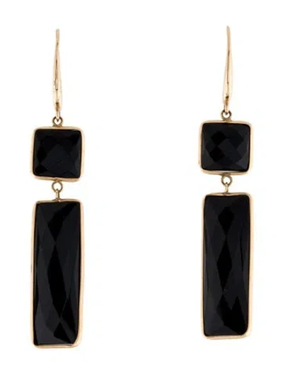 Pre-owned Jewelmak 14k Onyx Drop Earrings In Multi