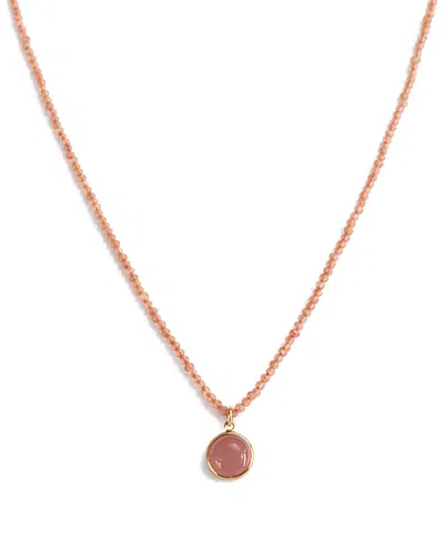 Jewelmak 14k Peach Moonstone Necklace In Gold