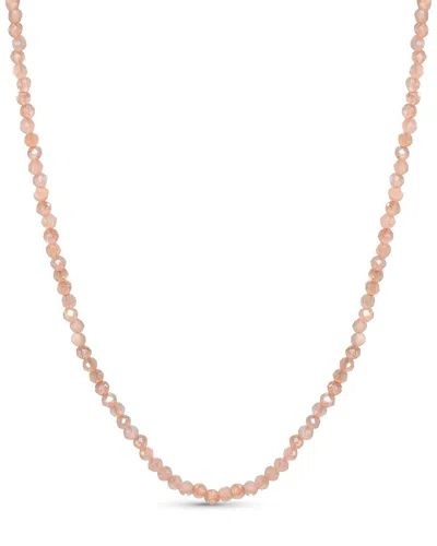 Jewelmak 14k Peach Moonstone Necklace In Pink