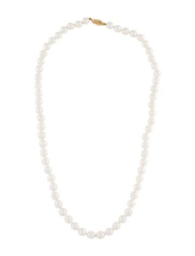 Pre-owned Jewelmak 14k Pearl Bead Strand Necklace, 20" In Multi