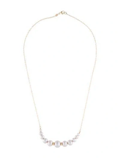 Pre-owned Jewelmak 14k Pearl Collar Necklace, 17.75" In Multi