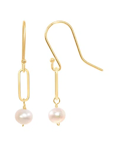 Jewelmak 14k Pearl Drop Earrings In Gold