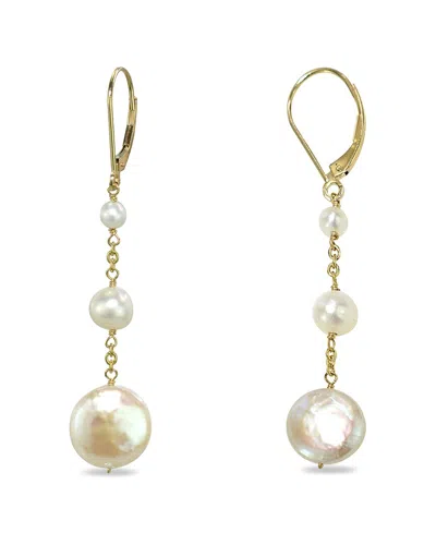 Jewelmak 14k Pearl Drop Earrings In Neutral