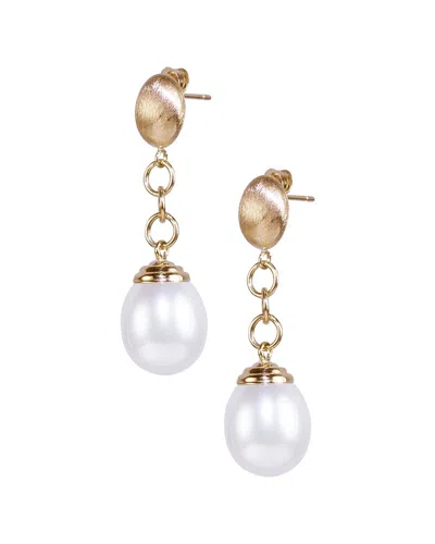 Jewelmak 14k Pearl Earrings In White