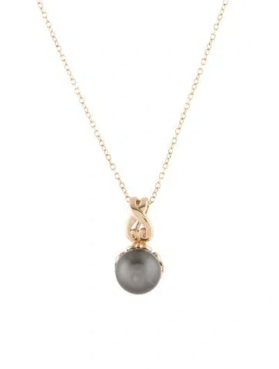 Pre-owned Jewelmak 14k Pearl Pendant Necklace, 17.75" In Multi