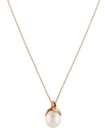 Pre-owned Jewelmak 14k Pearl Pendant Necklace, 17.75" In Multi