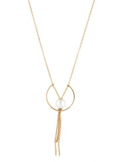 Pre-owned Jewelmak 14k Pearl Pendant Necklace, 20" In Multi