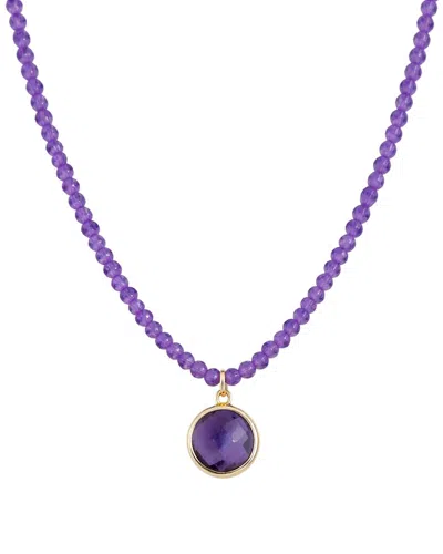 Jewelmak 14k African Amethyst Necklace In Purple