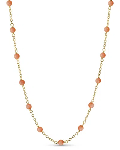 Jewelmak 14k Pink Coral Necklace In Orange