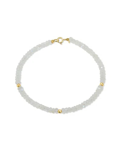 Jewelmak 14k Rainbow Moonstone Bracelet In White