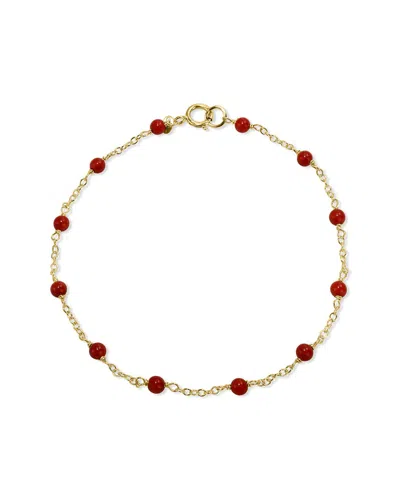 Jewelmak 14k Red Coral Bracelet