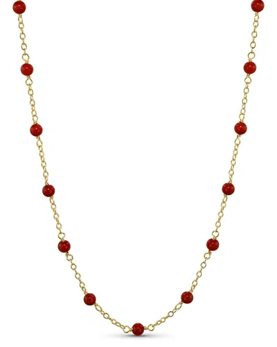 Jewelmak 14k Red Coral Necklace In Multi